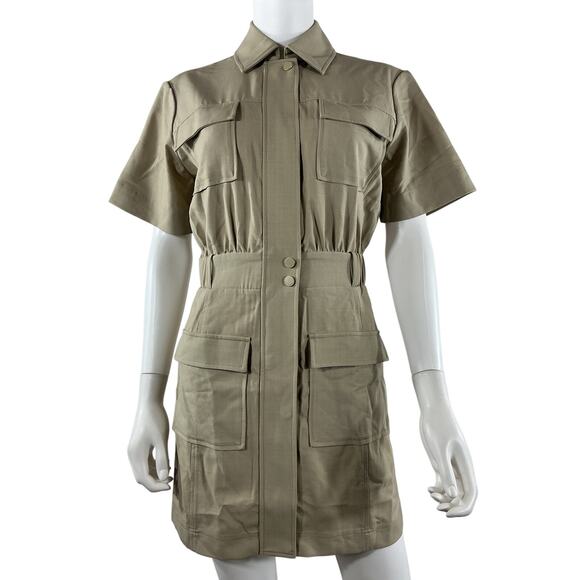 Simkhai Utility Beige Yohana Shirtdress Size 0 NWT - Picture 2 of 4
